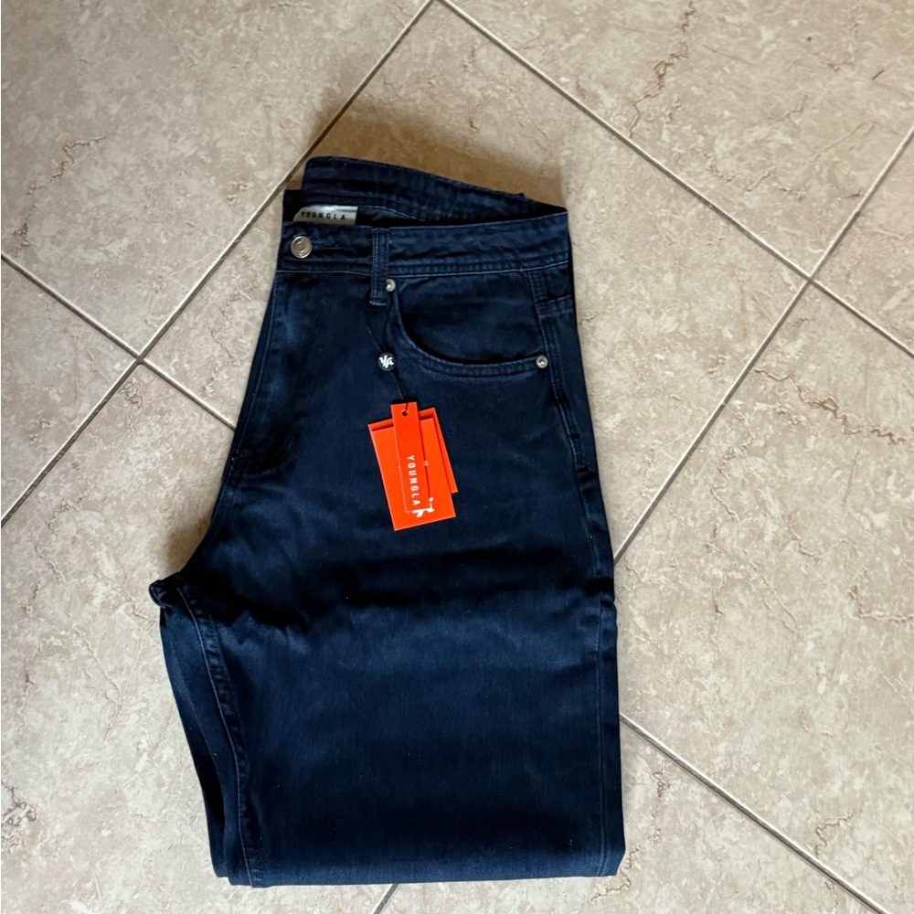 YoungLA Navy Wash Jeans Size 34L